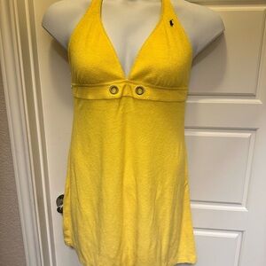 Ralph Lauren Yellow Terrycloth coverup dress with  Logo